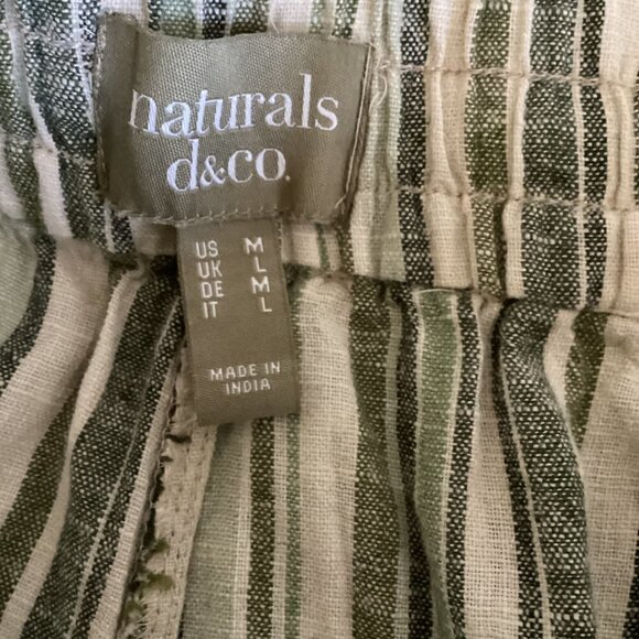 Naturals Denim & Co Naturals Linen Flax Blend Striped Pants Sz M #157F - Picture 7 of 8